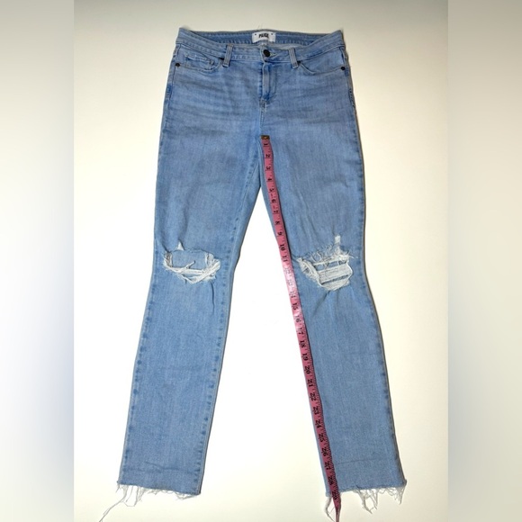 Paige Women's Skyline Ankle Peg Light Blue Distressed Jeans Size- 29 - Picture 3 of 11